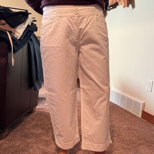 Eileen Fisher Womens Cream Chinos